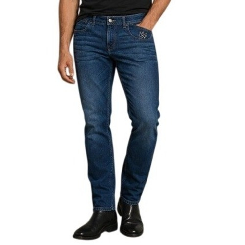 Wrangler Vegas Mens Slim Fit Jeans Size 38 Dark Wash Blue Low Rise Denim